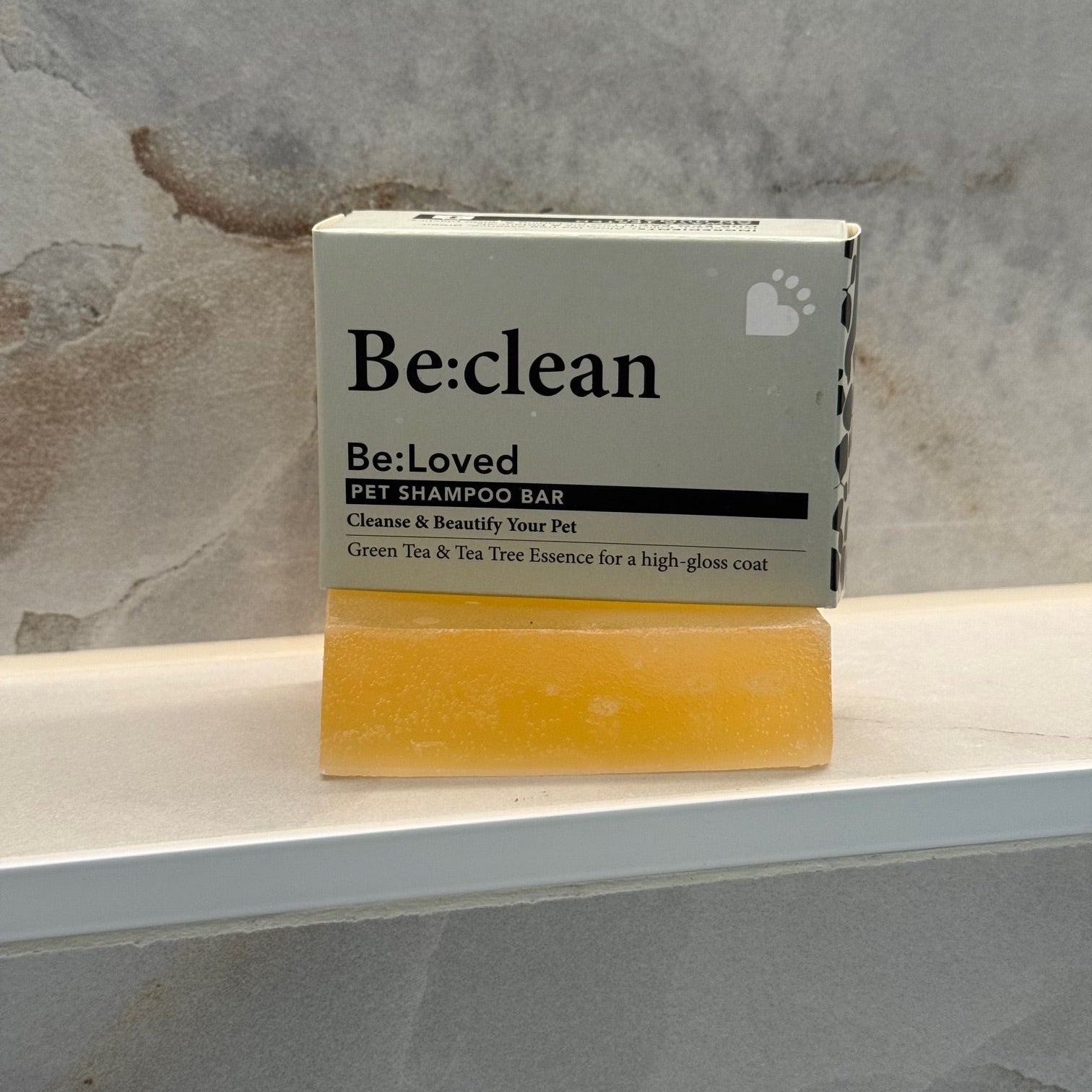 dog shampoo bar in a bathroom 