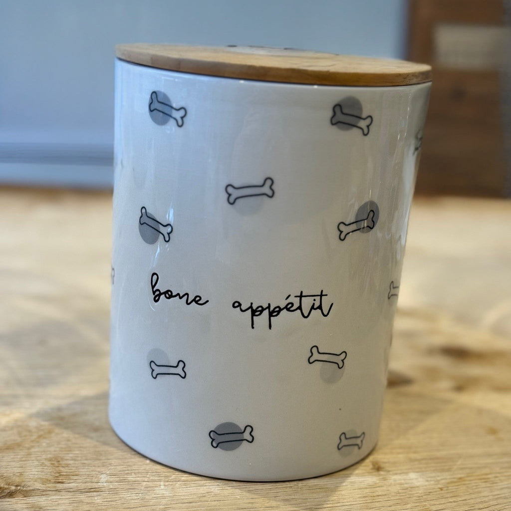 White container  on a wooden surface